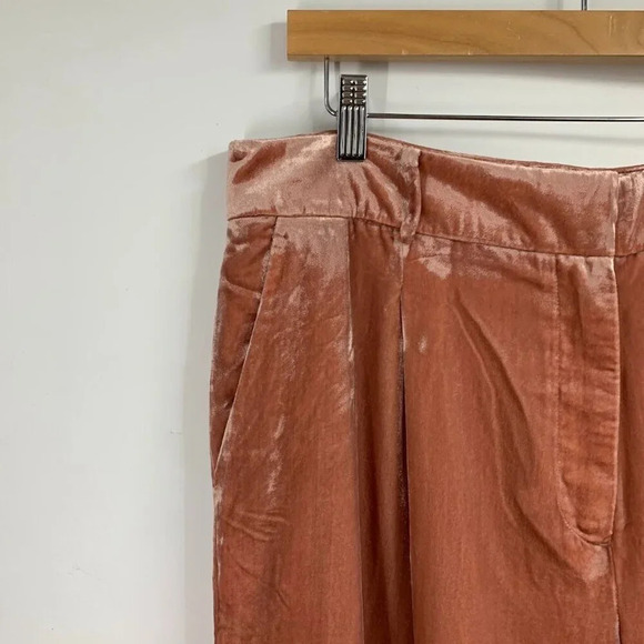 Loft Women's Peyton Velvet Flat Front Belted Straight Leg Pants Size 14 NWT - Picture 4 of 16